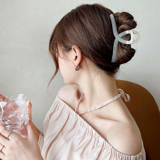 Jelly Color 11CM Cross Clip Temperament Hair Clip Simple Shark Clip Bath Hair Clip Headwear Women Jelly Coffee 11CM