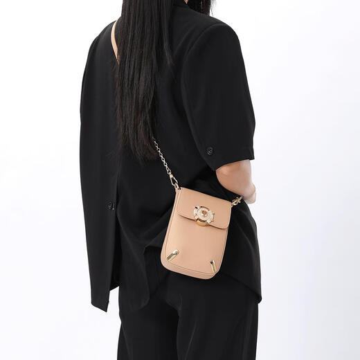 SATCHI Women's Seasonal New Exquisite One-shoulder Crossbody Fashion Annie Handbag Designer Haute Couture Holiday Gift Apricot One Size (F)