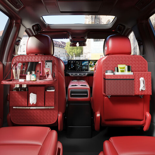 Car seat back storage bag car storage hanging bag car storage artifact back chair car long + short coffee brown