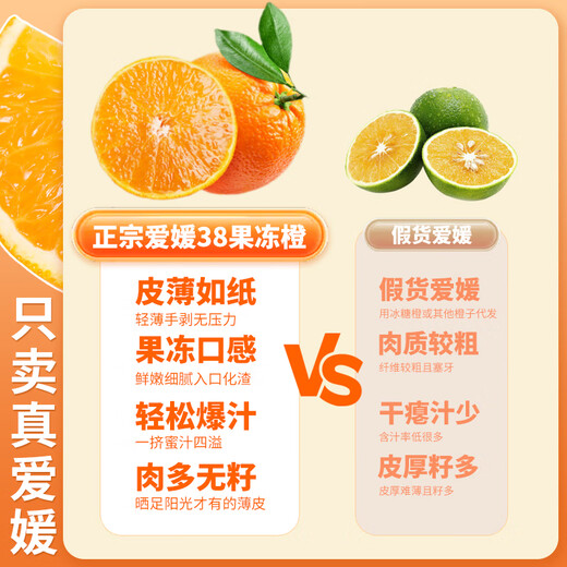 
Shengrong Fruits and Vegetables Ehime Jelly Orange No. 38 [Next-day delivery in many places] Sichuan hand-peeled oranges and citrus fresh fruit gift box [7A selected fruits] Fruit diameter 65-70mm sweet 3 Jin [Jin equals 0.5 kg] Packing [Try it first - small quantity] Net weight 2.5 Jin [Jin equals 0.5 kg]