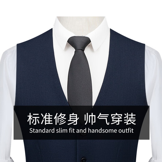 
ROMON (ROMON) [with wool] Suit vest for men business formal wear horse clip vest vest suit men's cyan 6XL