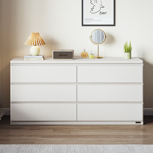 Quanyou Home simple style furniture living room TV cabinet side cabinet multi-layer storage bedroom storage cabinet large capacity six-drawer cabinet