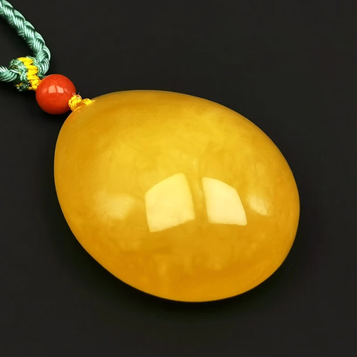 Amber School, one thing, one picture, one certificate, beeswax pendant, men and women, natural amber necklace, chicken fat yellow, no cracks, pendant 11.3g, 39*30*16mm