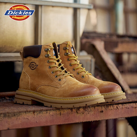 Dickies men's Martin boots high-top fashionable men's boots work boots couple boots men's earthy yellow 41-men's style