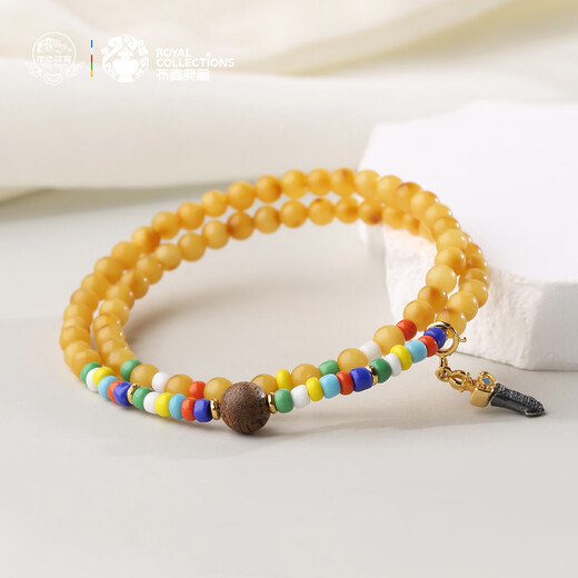 Potala Palace beeswax and glazed multi-circle bracelets, wooden and playful agarwood transfer bead bracelets for men and women, birthday gifts for girlfriends, beeswax and glazed multi-circle bracelets