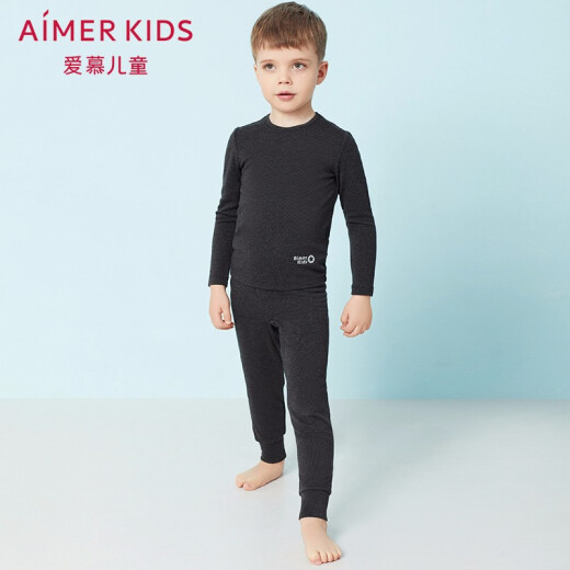 Aimerkids [not on] Aimer children's thermal underwear warm and heart-warming boys' knitted autumn and winter trousers AK273U81 dark blue 170