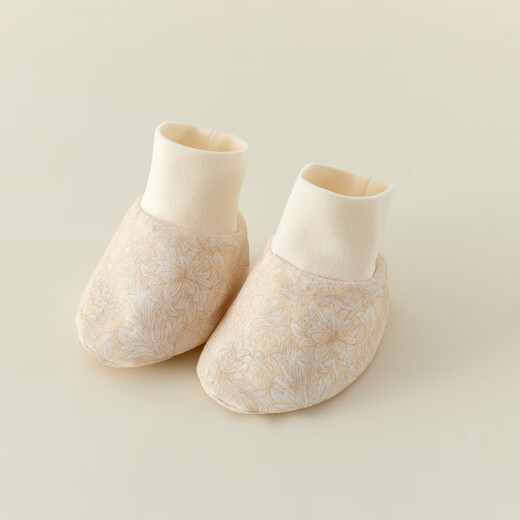 Mofan Bear Newborn Hats and Socks 4-piece Set Baby Fetal Caps 0-3 Months Autumn and Winter Boneless Anti-Scratch Gloves Baby Socks Newborn Gift Flower Newborn Four-piece Set