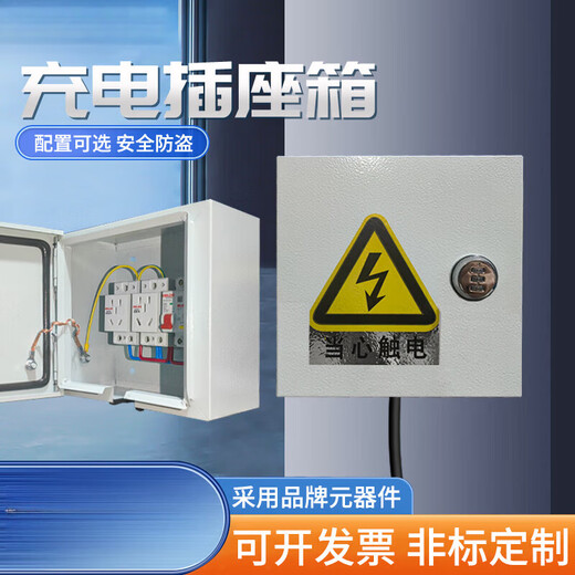 Distribution box electric box household surface-mounted new energy charging protection box with lock outdoor password socket box waterproof and anti-theft 20*15*12 empty box (password lock)