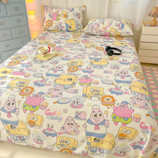 SpongeBob SquarePants double-layer gauze sheet single piece 2025 new single and double dormitory three-piece bed sheet-Crayon Shin-chan single sheet 160x230cm suitable for 0.9/1.2 meters