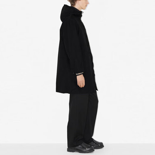 博柏利（BURBERRY）FW23CH纯色连帽拉链长袖中长款风衣男款黑色 黑色 L 原装礼盒