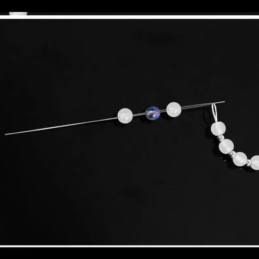 Jade threading needle, ultra-fine handmade beading needle, extremely fine beading needle, slender bead embroidery, rice bead lead artifact needle, 4.5cm long, 1 open beading needle