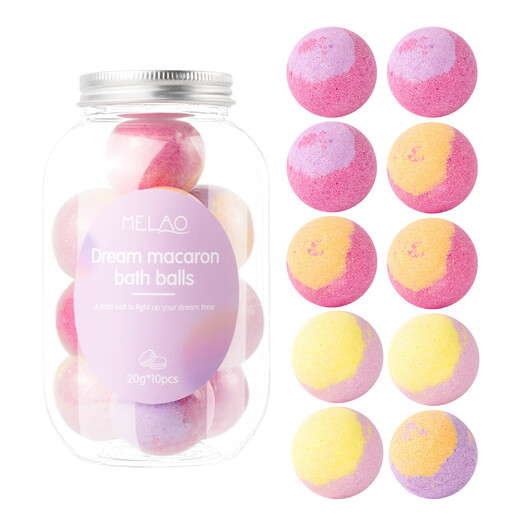 Dream Macaron children's bath ball 20g*10 pieces foot bath ball set gift box essential oil bubble bath ball barrel 20g*10 pieces blue model*3 barrels