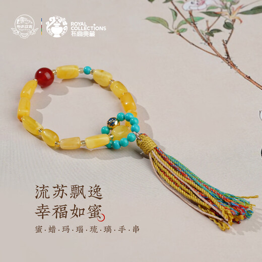 Potala Palace beeswax agate glazed bracelet holding men's and women's 925 silver transfer bead bracelet as a birthday gift to your girlfriend