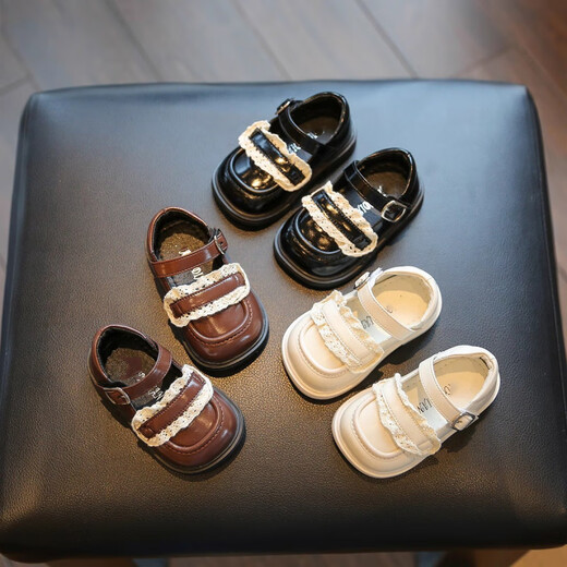 Tyrannis Yangma recommended 2025 new spring and autumn girls toddler shoes infant soft sole non-slip baby girl lace millet white 15_inner length 12cm