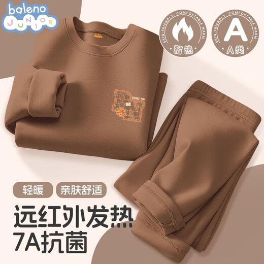 Baleno Boys' Autumn Clothes and Autumn Pants Set Autumn and Winter Home Clothes 2025 New Class A German Velvet Children's Pajamas Blue BNL Cute Shark X+ Blue 120