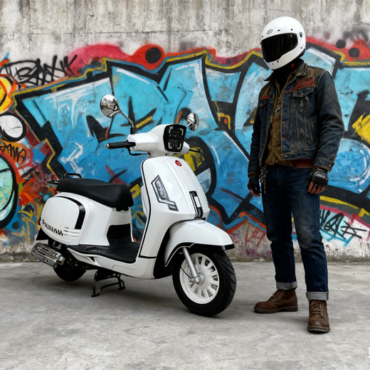 Boundary-breaking Kara commemorative high-end 2025 fuel scooter with front and rear disc brakes Glacier White ABS Supreme Edition
