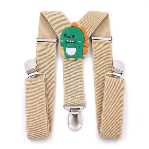 Jingmengyuan children's suspender belt clip pants anti-falling artifact baby boys and girls baby pants suspenders suspenders anti-fall clip Rabbit Beige