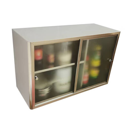Fantasy Stainless Steel Kitchen Wall Cabinet Sliding Door Storage Cabinet Kitchen Integrated Cabinet Cupboard Cabinet Sliding Door Bathroom Wall Brushed F2 Style Fabric Glass Door 700*500*300 Tempered Fully Decorated