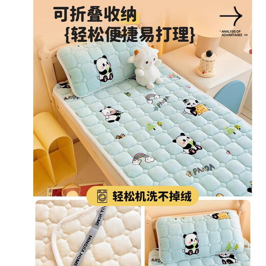 Japanese technology milk velvet mattress baby small mattress winter plus velvet splicing bed soft cushion children kindergarten sleeping mat L Red Panda single mattress has been quality inspected. Class A_plus velvet and thickened_can 50*90cm