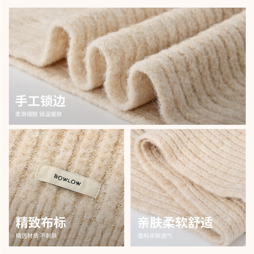 GOLOVEJOY Glory Wool Warm Scarf Women's Shawl Winter Versatile Retro Knitted Scarf New Year's Gift Qiji Red