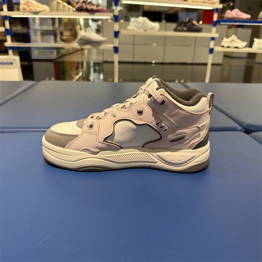 FILA trendy brand 2025 winter men's and women's BANK2 high-top plus velvet sneakers warm shoes T12W/M542912 T12W542912FMS lilac pink_snow white women's 36