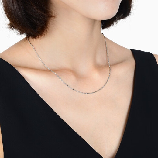 Chow Sang Sang Pt950 platinum necklace, versatile plain chain platinum necklace for women, 42870N, price 45cm - 5.94g (including labor cost 480 yuan)