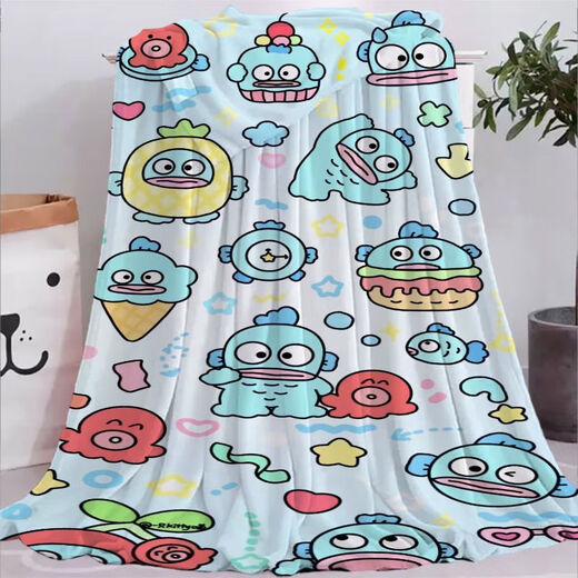 Sanrio (SANRIO) Hangyodon Flannel Blanket Children's Half Mermaid Blanket Office Lunch Break Air Conditioning Blanket Knee Blanket 046-9 200cm*150cm (Single Blanket)