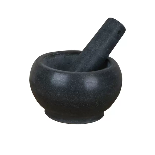 Yusenyi natural bluestone mortar garlic masher household kitchen garlic masher press garlic mash medicine jar food grinder bowl garlic mortar medium diameter 14CM