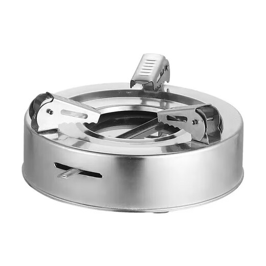 Stainless steel alcohol stove small hot pot household small pot thickened flat bottom household outdoor portable dry pot pot black 18.3cm