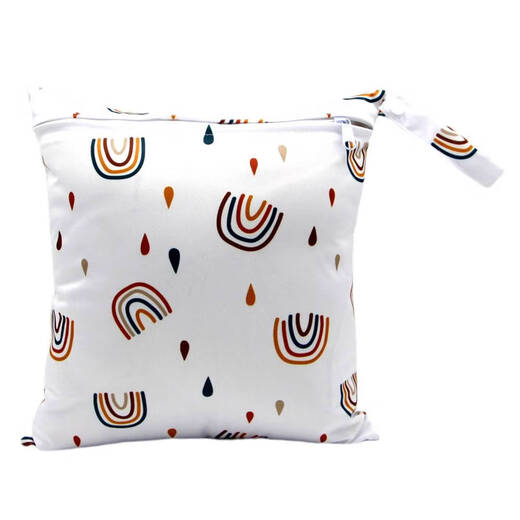 Baby waterproof baby hanging bag diaper bag diaper bag outside storage bag crib clothes diaper portable bag Dabai white large size 30*28CM