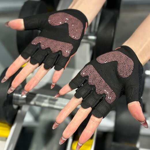 LULULEMENG-YOGA yoga sports gloves for men and women outdoor bicycle half-finger anti-slip gloves shock-proof fitness cycling gloves A03 Yanhong S for girls with small hands