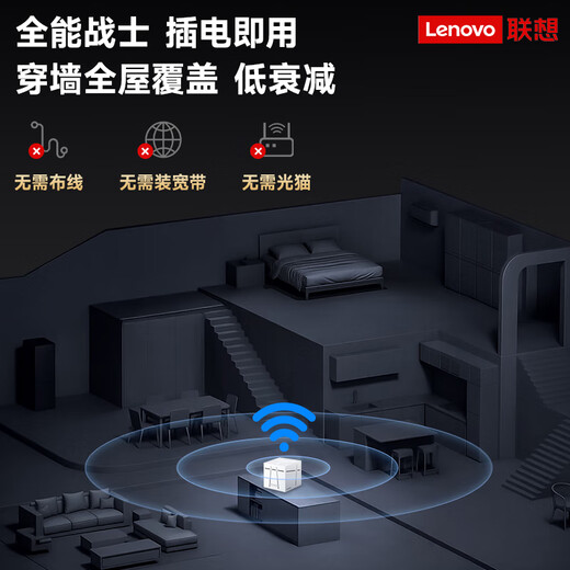 Lenovo card-free mobile router, official authentic 4G portable CPE, no-pull network cable with network port to Wifi6 wireless traffic, 2025 national universal TV, half-year package, fast WIFI6 + performance improvement + home office, 220G/month*1 month
