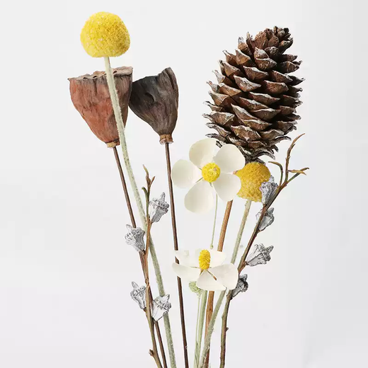 Dried flower bouquets, immortal flowers, diy flower materials, living room home flower arrangements, wheat ears, roses, gypsophila, eucalyptus leaves, mango leaves