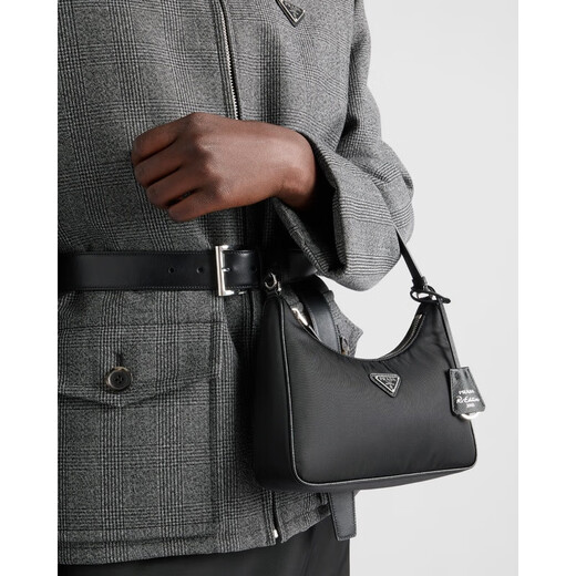 PRADA Women's Black Recycled Polyamide Mini Zipper Handbag 1N204M_R064_F0002 1N204M_R064_F0002