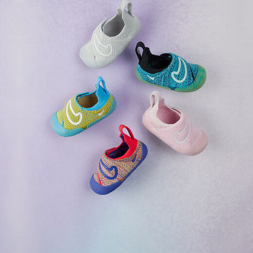 Nike infant and child easy to put on and take off sneakers with Velcro for winter for boys and girls fly knitting NIKE SWOOSH 1 FB3244 405 Baltic blue/black/dark navy 22