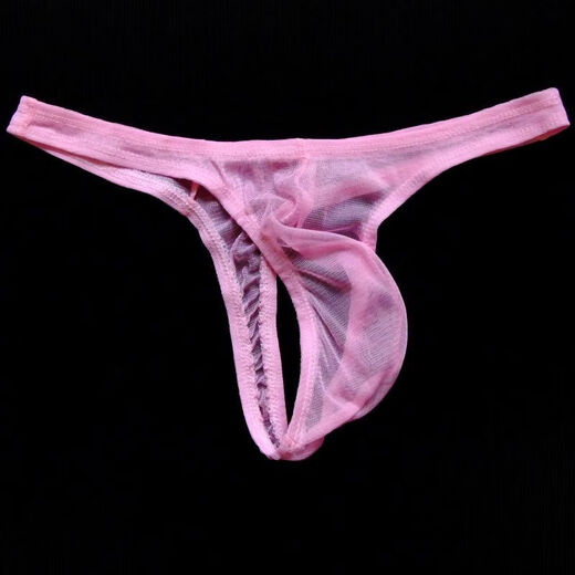 Men's T-pants thong low-waist sexy men's fully transparent mesh comfortable butt-lifting sexy underwear T153 red one size fits 1'8--2'7 waist