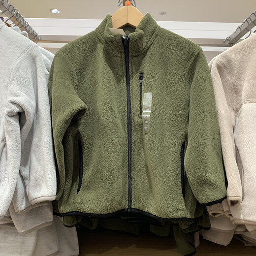 Xiaohongshu Yunjinshang YUN daily single children's clothing for boys and girls in autumn and winter polar fleece zipper jacket long-sleeved jacket fleece warmth light gray (solid color) 110 cm