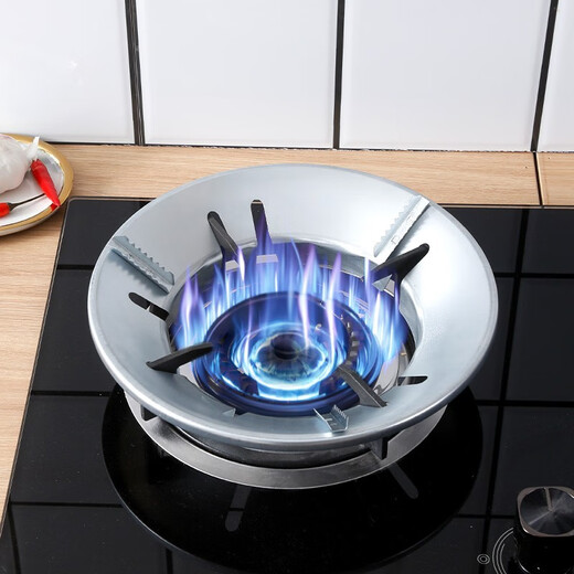 Fat Donglai's same style gas stove windshield anti-slip bracket cast iron fire-collecting household energy-saving universal windshield and fireproof upgrade extra thick black enamel style windshield/fire-collection/energy-saving 8 openings universal