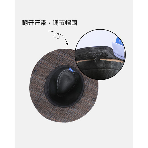 Mr DUCK Autumn and Winter American Western Cowboy Hat Men's and Women's High-end Wool Wool Outdoor Hiking Hat Hiking Warm Sun Hat Danish Brown Gray (Wool Wool) L Suitable for 58-61cm head circumference