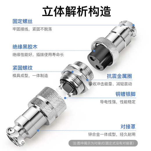 Huijun GX20 fixed aviation socket wire connector welding opening 20mm GX20-3 core butt type