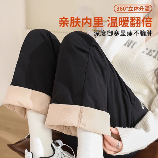 SUMMTY Workwear Down Pants Women's Outerwear 2025 New Winter Thickened Coldproof Northeast Outdoor Mountaineering Straight Wide Leg Cotton Pants Purple-95 White Goose Down S 80-95Jin Jin equals 0.5 kg