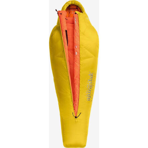 MAMMUT Girls Sleeping Bag Lightweight Double-Sided Zipper Adjustable Warm Collar Contrast Lining Mottoprint zitronengelb ONE SIZE