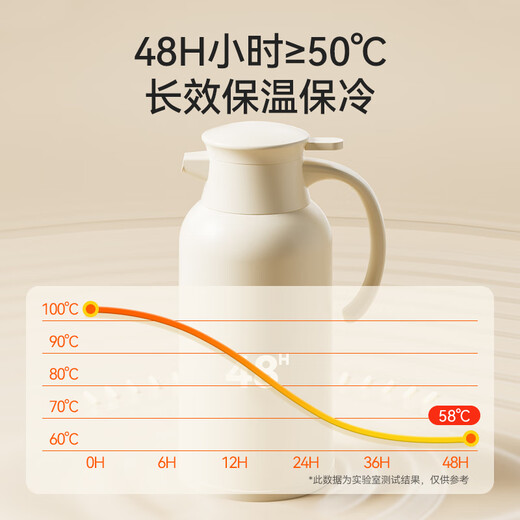 Jingdong-made thermos kettle household large-capacity thermos kettle glass liner double-layer thermos kettle dormitory office 1.6L