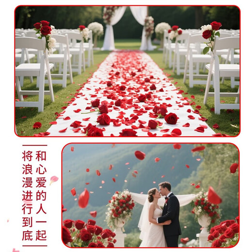 Huawoli simulated rose petals proposal and confession wedding room birthday scene scattering flowers indoor atmosphere decoration props 1000 pieces