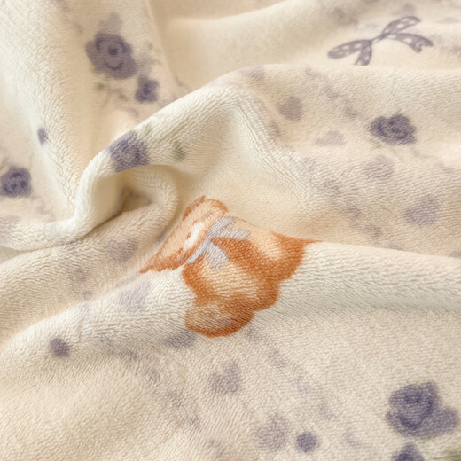 MUJI milk velvet quilt cover single piece 150x200cm winter warm double-sided velvet quilt cover 200x230cm thickened four-piece set Warm baby double-sided warm velvet double warmth 1.5m bed sheet style four-piece set - quilt cover 200*230cm