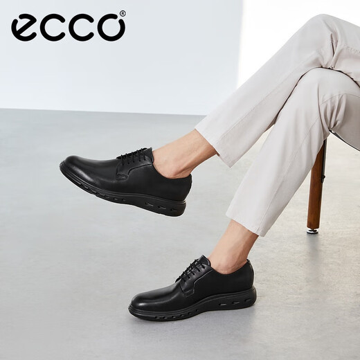 ECCO Men's Shoes Men's Leather Shoes Business Casual Leather Shoes Formal Commuting Shoes Wedding Shoes Hybrid Waterproof 524704 HL Black 52470401001 39