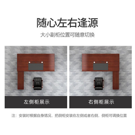 NAIGAO boss desk office desk painted with solid wood leather president desk Chinese style leadership executive desk supervisor manager desk 1.6 meters