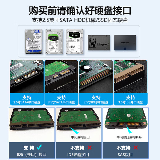 GODO机械硬盘转化器ide转sata移动易驱线3.5英寸usb3.0适用台式机笔记本电脑外置扩展老式固态硬盘盒