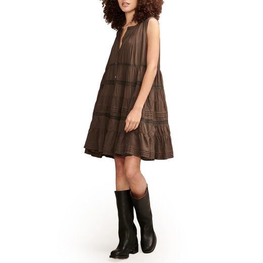 LUCKY BRAND Women's Everyday Swing Mini Dress Raven Small