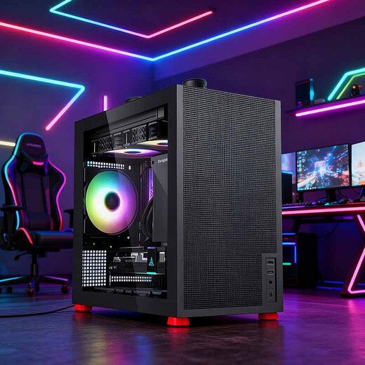 ASUS family bucket R5 5600/5700X/RX7650GRE mini host ITX complete portable DIY computer assembly machine desktop mini office desktop AI PC computer R7 5700X+RTX 5060丨Configuration seven